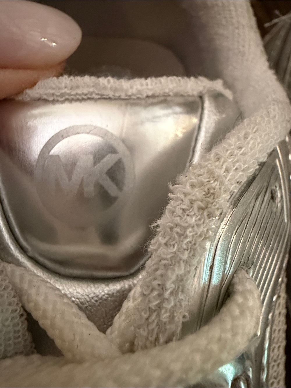 Michael Kors Silver Metallic Logo Sneakers